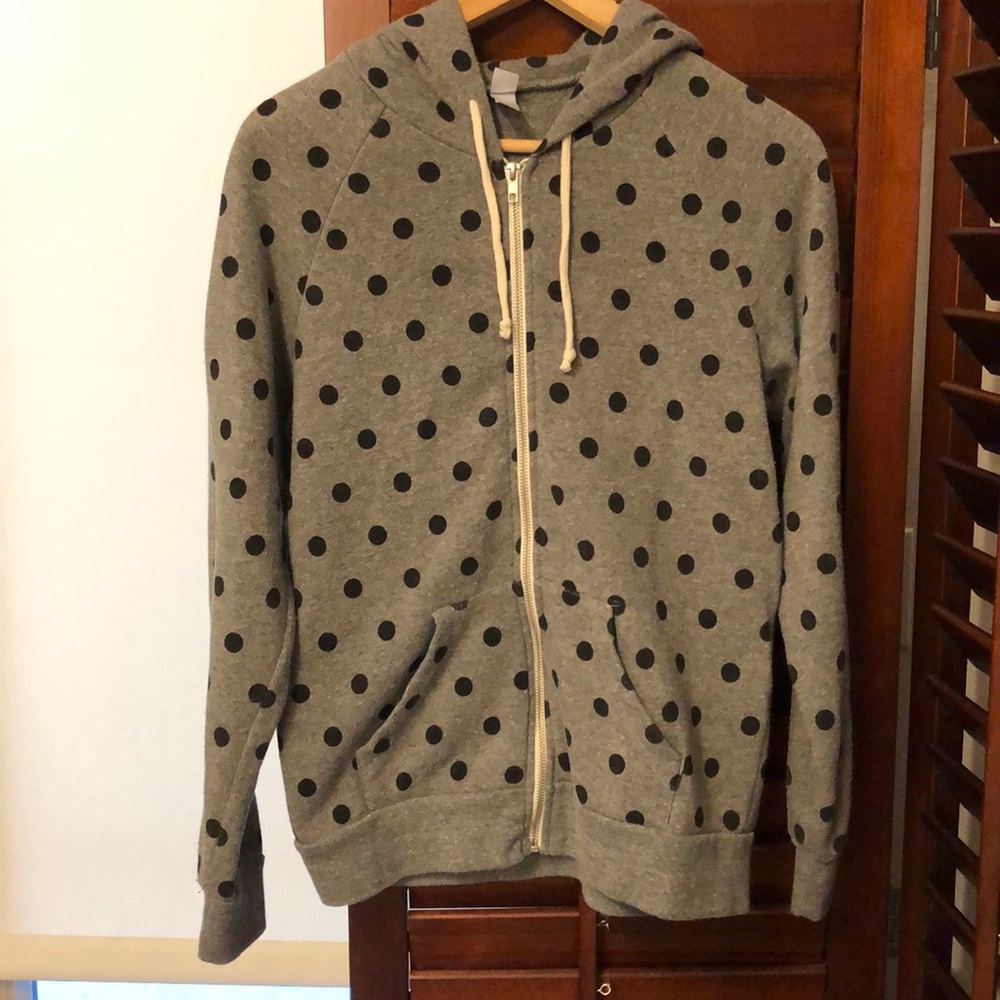 Alternative Apparel polka dot zip up hoodie
